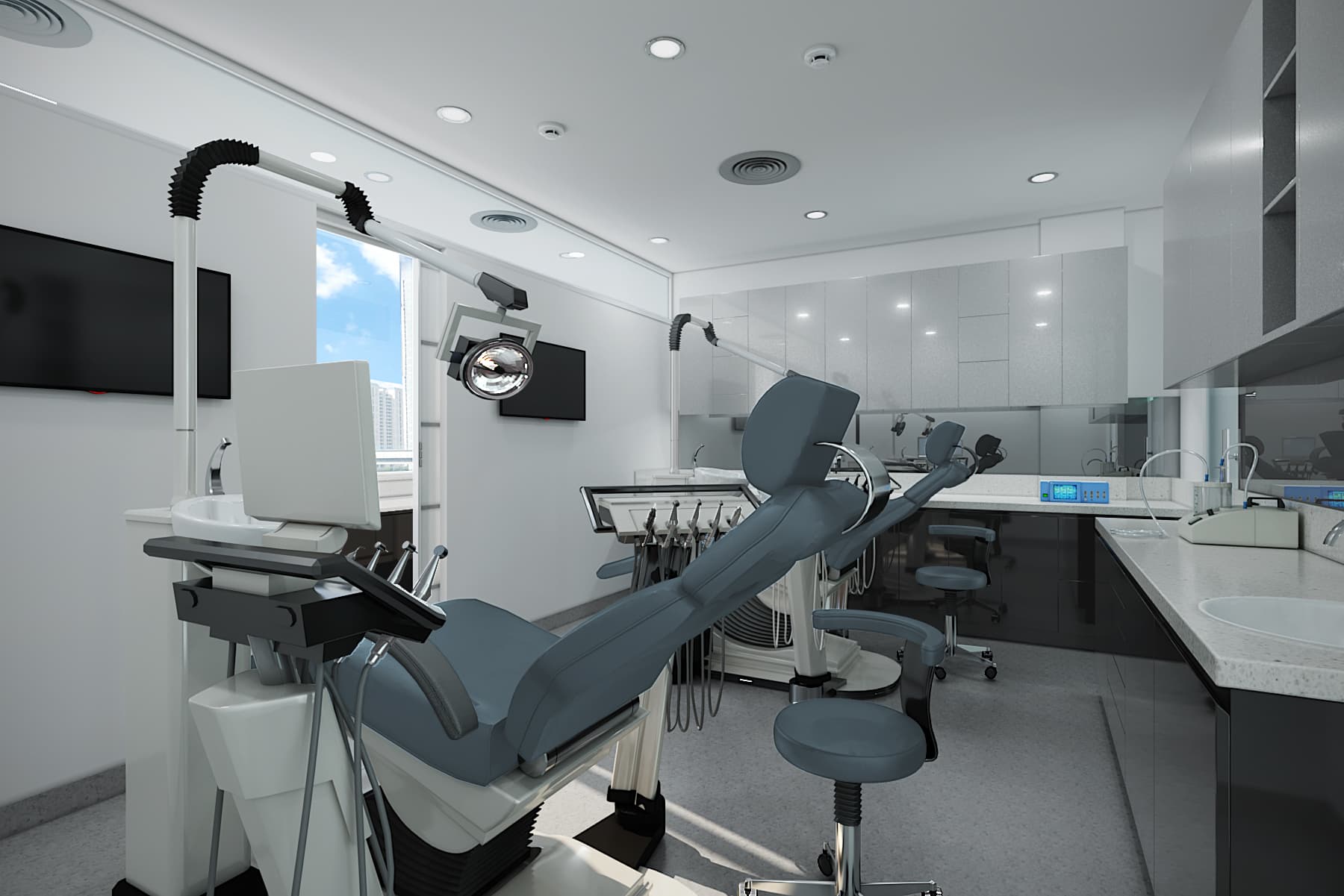 Dental team smiling